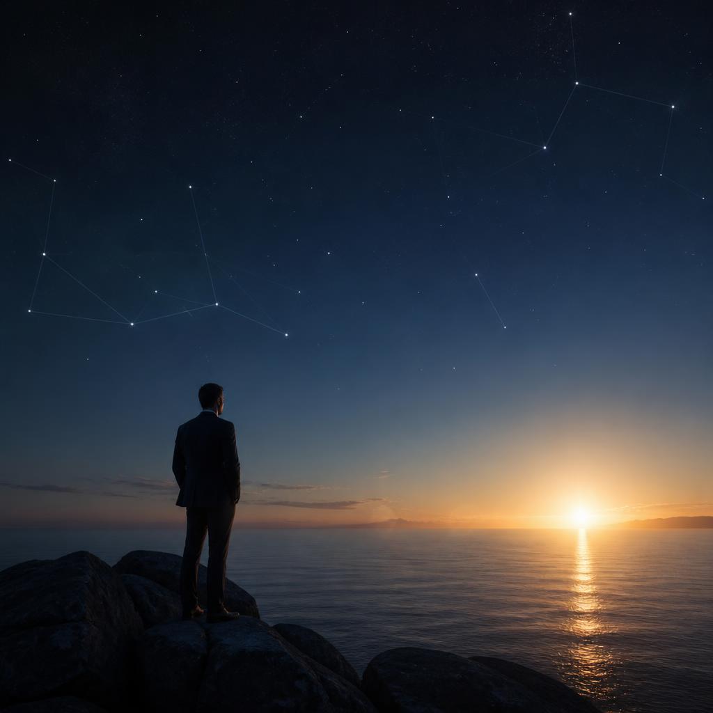 A visionary horizon at dusk symbolizing long-term financial guidance